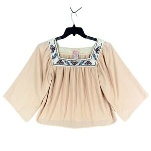 Flying Tomato Shirt Womens Small Blouse Festival BOHO Floral Hippie Business